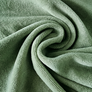 Premium 240gsm 40% Modal 40% Cotton <b>Knitted</b> Velour Fabric for Textile Wholesale Garment Making - Green Color OEM COLOR - Product Image 2