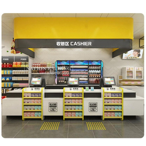 Mostrador de cajero de madera resistente, estante de supermercado para tienda de conveniencia, pago, promoción frontal, estante de exhibición - Product Image 6
