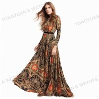 Vente en gros d'usine Robe décontractée pour femmes, Robe longue à manches longues pour femmes Sexy Lady Elegant Vêtements pour femmes Robe d'été