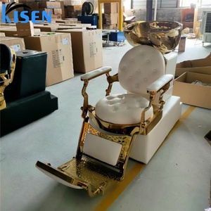 Sillón de Champú Hidráulico Reclinable Kisen, Lavabo de Cerámica Portátil, Diseño Contemporáneo, Lujoso, para Salón, Barbería, Hospital, Supermercado - Product Image 2