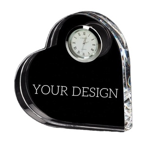 Personalized Design <b>Heart</b> Shape Metal Crystal Creative Multi-function Durable <b>Clock</b> Customized Packaging Valentine's Day Gift - Product Image 1