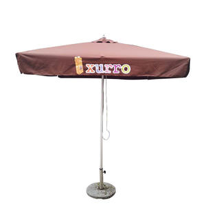 Sombrilla de Mercado de 8 Varillas y 10 Pies para <span class=keywords><strong>Patio</strong></span> Exterior con Elevación por Polea y Estructura de Madera - Product Image 2