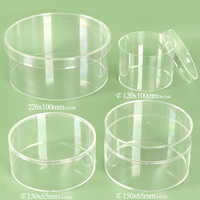 Boîte en acrylique transparente personnalisée YUZMEI avec couvercle, petit récipient rond en plastique, boîte transparente pour biscuits, desserts, gâteaux, bonbons, emballage cadeau