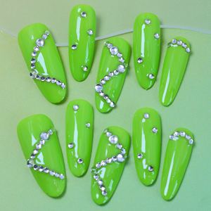 Uñas acrílicas de lujo hechas a mano al por mayor, uñas postizas acrílicas de cobertura completa, etiqueta privada, uñas postizas de alta calidad - Product Image 2