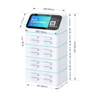 Station de location de batteries externes OEM avec écran publicitaire, application personnalisée et chargeur de bureau 16 emplacements 60W 4G/WiFi en ABS ignifuge