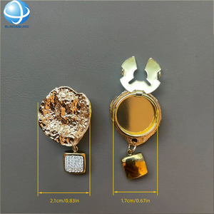 Gold Irregular Design with a <strong>Bow</strong> Charm Pendant Jewelry Button Cover Decorative No Sew Cufflinks Button Covers for Women Shirts - Product Image 3