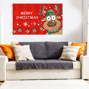 Drapeau <span class=keywords><strong>de</strong></span> Noël personnalisé en polyester 90X150CM en gros pour les célébrations <span class=keywords><strong>de</strong></span> festivals en plein air pour les agences <span class=keywords><strong>de</strong></span> voyages - Product Image 5