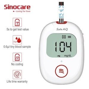 Kit de Medidor de Glucosa en Sangre Sinocare Safe AQ con Voz, Glucómetro Digital con Tiras Reactivas y <span class=keywords><strong>Lancetas</strong></span> <span class=keywords><strong>para</strong></span> Uso Doméstico - Product Image 3
