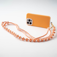 Ayarlanabilir dört yapraklı yonca telefon kordon el dokuması Crossbody kamera askısı renkli çiçek cep telefonu dize