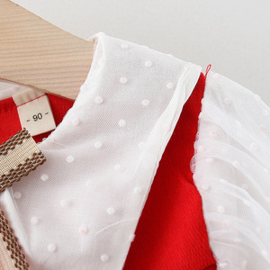 Vêtements de Nouvel An pour bébé, mini robes pour enfants, robes de princesse rouges pour filles, provenant de la vente en gros - Product Image 4