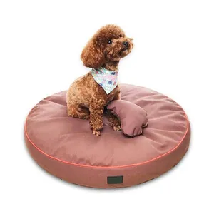 Üretici toptan özelleştirilmiş Pet Mat yuvarlak köpekler için köpek koltuğu Mat düz renk köpek yastık