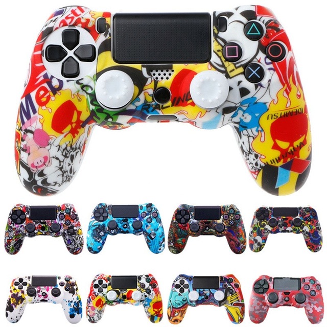 Anti-slip Colorful Waterproof Wireless Silicone Case Skin Cover for for 4 Controller (PS4//PC Compatible)-Stock