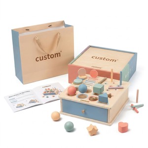 <span class=keywords><strong>Scatola</strong></span> <span class=keywords><strong>Montessori</strong></span> in Legno con Palline e Monete, Giocattolo Educativo Sensoriale Impilabile per l'Apprendimento Precoce della Permanenza, Unisex - Product Image 3
