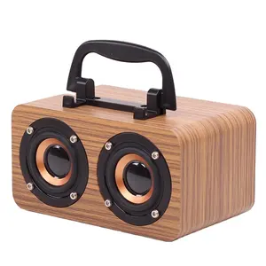 Enceinte Bois Bocinas Haut Parleur Wireless Loudspeaker Retro Wood Sound Box Altavoz De Madera Mini Dj Sound Wooden Speaker Box