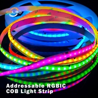 Bande LED COB RGBIC compatible WLED WS2811 720 LED/m 12V 24V sans points lumineux, couleur de rêve pour la maison, la salle de jeux, le bar, la scène, CE RoHS