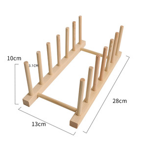 Non-Folding Floor Type Wooden Draining Rack &amp; Bowl Dish <strong>Storage</strong> Single <strong>Unit</strong> for <strong>Kitchen</strong> - Product Image 6