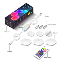 10/6/3 paquets lampe murale hexagonale Tuya Wifi intelligente, compétition électrique, atmosphère, veilleuse, application à distance, commande vocale