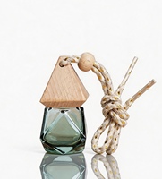 Flacon diffuseur de parfum pour voiture en verre de 8 ml avec bouchon tour, vide, rechargeable, à suspendre, avec couvercle en bois, pour huiles essentielles