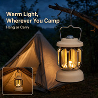 Lampe de camping LED Ruibao de style rétro avec charge rapide Type-C et gradation progressive pour tente et usage extérieur