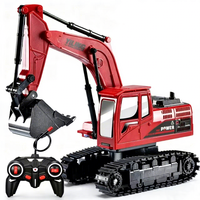 Jouet d'excavatrice télécommandée en alliage, simulateur de construction RC, camion de chantier avec effets sonores et musicaux pour enfants