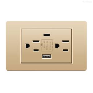 118 Lámpara de Pared Dorada Americana con Interruptor, Enchufe USB Tipo C, Enchufe de Corriente Americano, Británico y Europeo - Product Image 6
