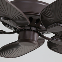 Ventilateur de plafond tropical en feuilles de palmier en rotin, ventilateur de plafond décoratif d'extérieur avec télécommande