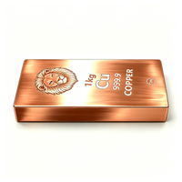 Barres de cuivre massif de 1 kg avec logo personnalisé, lingot de cuivre de qualité supérieure pour collection ou cadeau