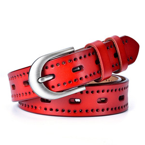 Style creux en cuir vintage avec ceintures à boucle en argent brossé pour femmes - Product Image 4