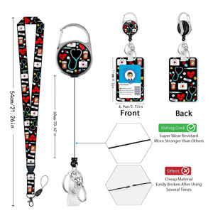 Cross-border fun doctor lanyard detachable neck strap, epoxy resin nurse easy-pull <b>buckle</b> stethoscope rotating back <b>clip</b>, in - Product Image 4
