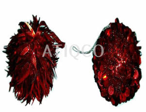 Atractivas cuentas de vidrio y círculos borlas X-Mas colgantes | Decoración de macramé de fiesta multicolor - Product Image 5