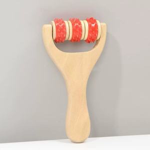 Tragbares Massivholz <span class=keywords><strong>massage</strong></span> gerät <span class=keywords><strong>in</strong></span> Schleuder form Hand Push Body Meridian Brush Roller <span class=keywords><strong>Massage</strong></span> werkzeug für Schulter-Nacken-Taillen kopf - Product Image 4