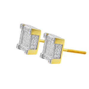 ต่างหูผู้ชาย ชุบทองคำ 14k รูปทรง<span class=keywords><strong>ส</strong></span>ี่เหลี่ยมประดับเพชร CZ - Product Image 2