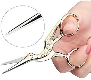 Ciseaux de toilettage à pointe fine, forme de cigogne vintage, en acier inoxydable, pour la coupe des sourcils, pour les soins de beauté quotidiens - Product Image 4