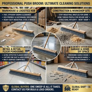 Tête de balai à pousser industrielle robuste en bois de hêtre de qualité supérieure, fournie directement par l'usine, pour le nettoyage des sols, étiquette privée OEM disponible - Product Image 5