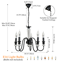 Nouveau Lustre en Cristal de Style Français de Luxe, Suspension en Fer Forgé pour Salon et Salle à Manger