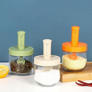 New Design Kitchen Spice Jar Automatic Retractable Condiment Container Seasoning <b>Storage</b> <b>Box</b> With Spoon - Product Image 2