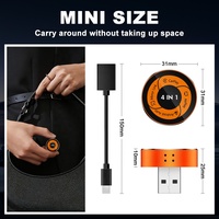 Adaptateur 4-en-1 sans fil CarPlay et AirPlay pour miroir d'écran, Dongle USB-A en forme de disque, Boîtier AI de voiture 4-en-1 AirPlay