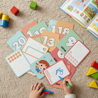 Cartes magnétiques double face alphabet et chiffres pour enfants, tuiles d'apprentissage réutilisables effaçables à sec, cartes éducatives Montessori de phonétique
