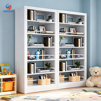Estantería de Acero Resistente, Mueble de Biblioteca Comercial, Estante de Almacenamiento Ajustable para Exhibición de Libros