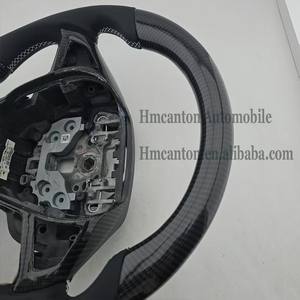 Volant de voiture en fibre de carbone et cuir lisse avec bande blanche, populaire pour Ford Mondeo - Product Image 2