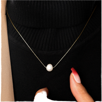 2025 nouveau minimaliste 18K plaqué or en acier inoxydable perle d'eau douce pendentif collier lien chaîne bouddhisme femmes bijoux élégants