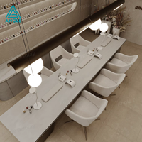 Meuble de présentation moderne pour salon de manucure avec éclairage LED, design intérieur de salon de beauté et spa, décoration de salon