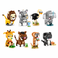 EPT Mini Blocs de Construction Animaux Safari Zoo – Modèles Fauna Sauvage DIY pour Présentoir de Bureau, Cadeau de Collection pour Enfants