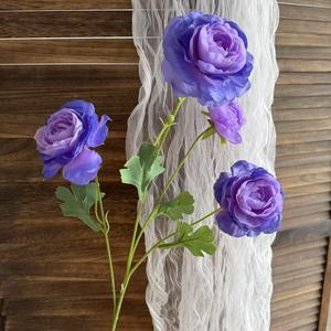 Fiore Artificiale di <span class=keywords><strong>Ranuncolo</strong></span> Realistico a 4 Teste in Stile Europeo, Fatto a Mano in Seta con Texture Morbida, per Laurea e Capodanno Cinese - Product Image 5