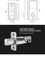 Cerradura Inteligente para Principiantes con Huella Dactilar, WiFi Tuya, TTlock, Contraseña, Control Remoto, Cerradura Digital para Puerta, Gestión por Aplicación, para Puertas de Madera/Acero