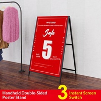 Support d'affichage publicitaire portable double face en fer, résistant au vent, pour extérieur, pliable, pour panneau KT, présentoir d'exposition