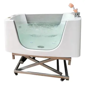 USMILEPET Professional Manufacturer Pet Grooming Tub For Pet Grooming Salon Electric Lifting Spa Massage Dog Bathtub With Wheels