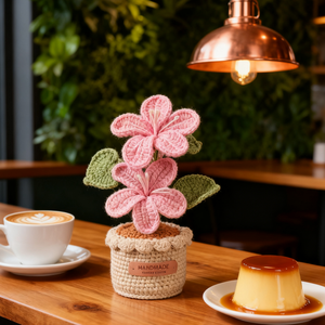 Flores Tejidas a Mano en Maceta de Tung, Delicias Florales Hechas a Mano para Regalos de Año Nuevo y Decoración de Interiores - Product Image 3