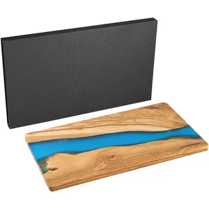 रसोई और चारक्यूरी बोर्ड के लिए राल, एपॉक्सी के साथ लकड़ी का बड़ा बबूल लकड़ी का कटिंग बोर्ड