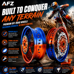 Nuevo Juego de Ruedas de Aleación de Aluminio AFZ <span class=keywords><strong>Supermoto</strong></span> de 17 Pulgadas con Llanta Anodizada para Motocicleta Todoterreno EXC/SXF, Directo de Fábrica - Product Image 1